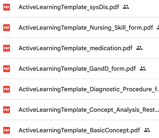 Active Learning Templates Medicine and Nursing Diagnostic Templates
