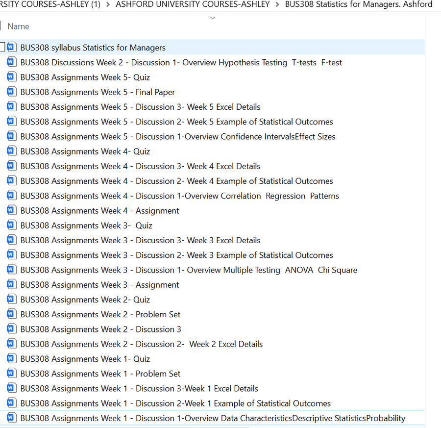 BUS 308 UAGC Entire Online Course Assignments Bundle Download