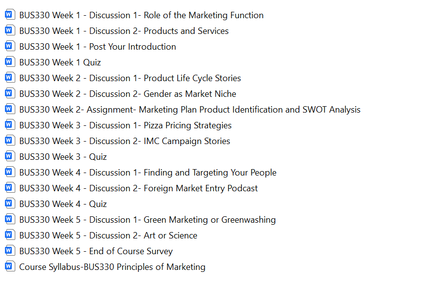 BUS 330 Entire UAGC Online Course Assignments Bundle Download 2026-27