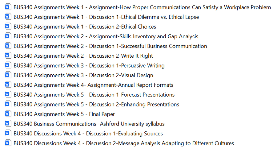 BUS 340 UAGC Entire Online Course Assignments Bundle Download 2026-27