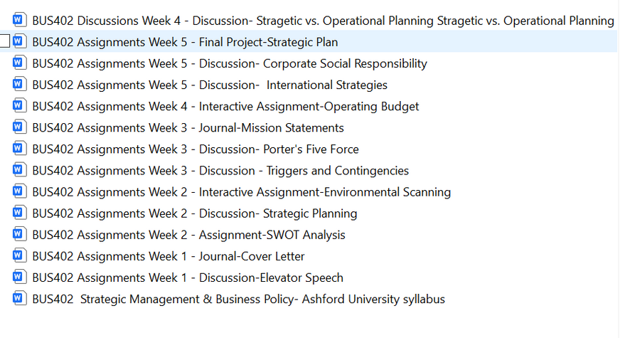 BUS 402 UAGC Entire Online Course Assignments Bundle Download 2026-2027