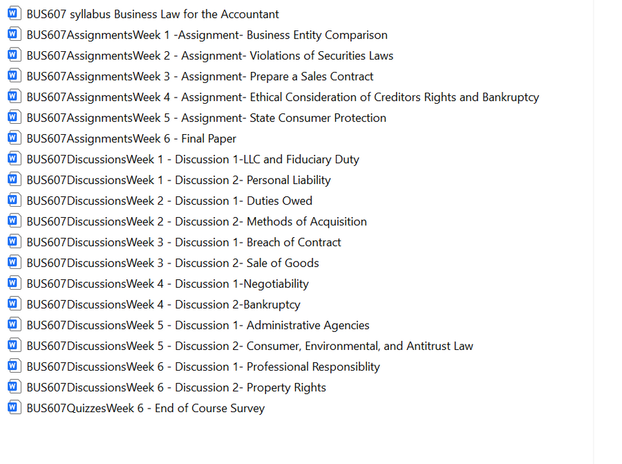 BUS 607 UAGC Entire Online Class Assignments Bundle Pdf