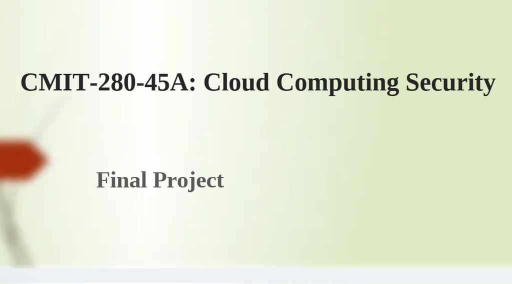 (New Full Course Guide) CMIT-280-45A: Cloud Computing Security Study Solutions Download Champlain College