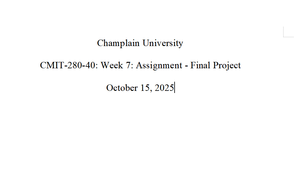 (New Full Course Guide) CMIT 280-40 Entire Course Solution Download Champlain College