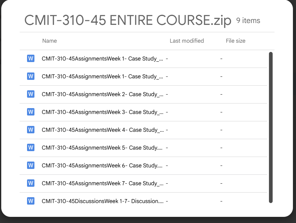 (New Full Course Guide) CMIT-310-45 Assignments Study Solution Download Champlain College