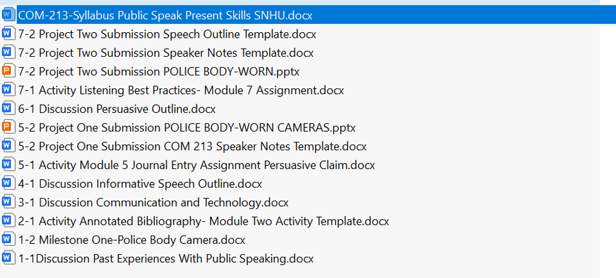 Download: COM213-Public Speak Present Skills Entire Couse SNHU