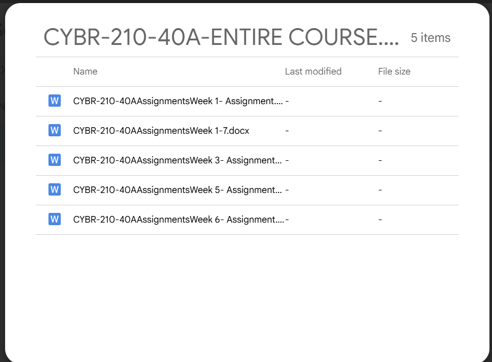 (New Full Course Guide) CYBR 210 - Foundations of Cybersecurity Champlain College