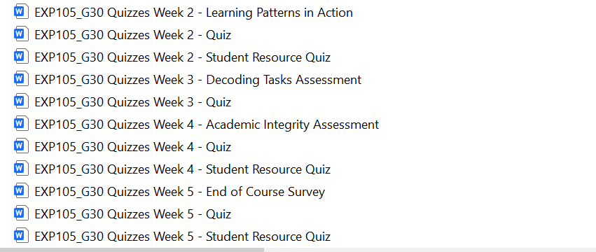 New: EXP 105 G30 UAGC Entire Course Assignments Download Bundle