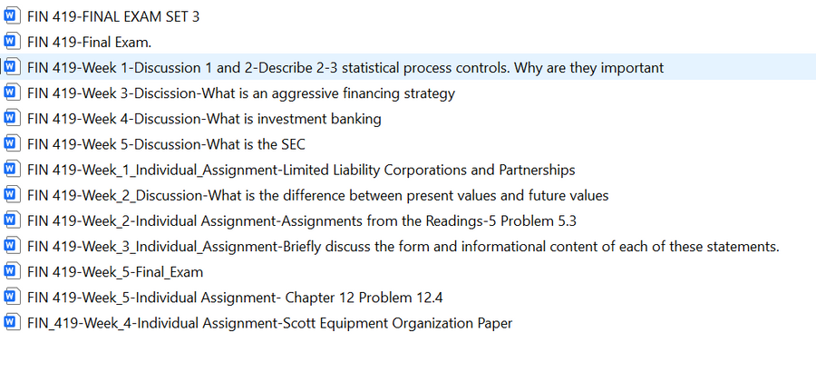 Download: FIN419 University of Phoenix Full Course Zipped Files