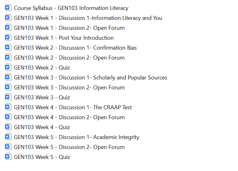 GEN 103 UAGC Entire Online Class Assignments Solutions Download