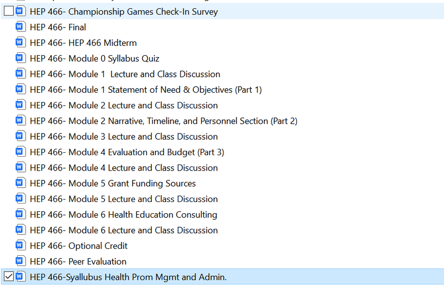 Download: HEP 466 Health Prom Mgmt and Admin  ASU Full Course