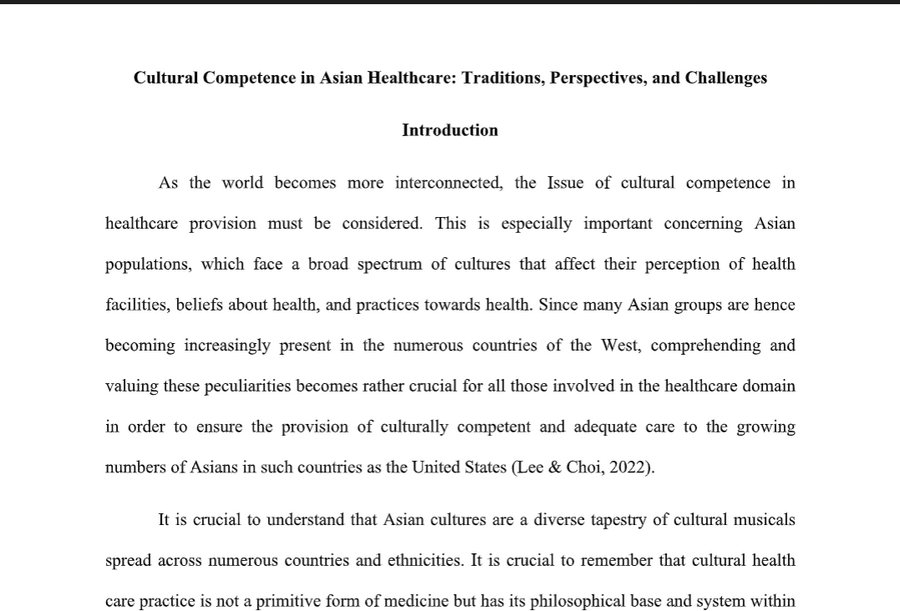 HSCI715:: Cultural Paper- Introduction and Outline Assignment Solution
