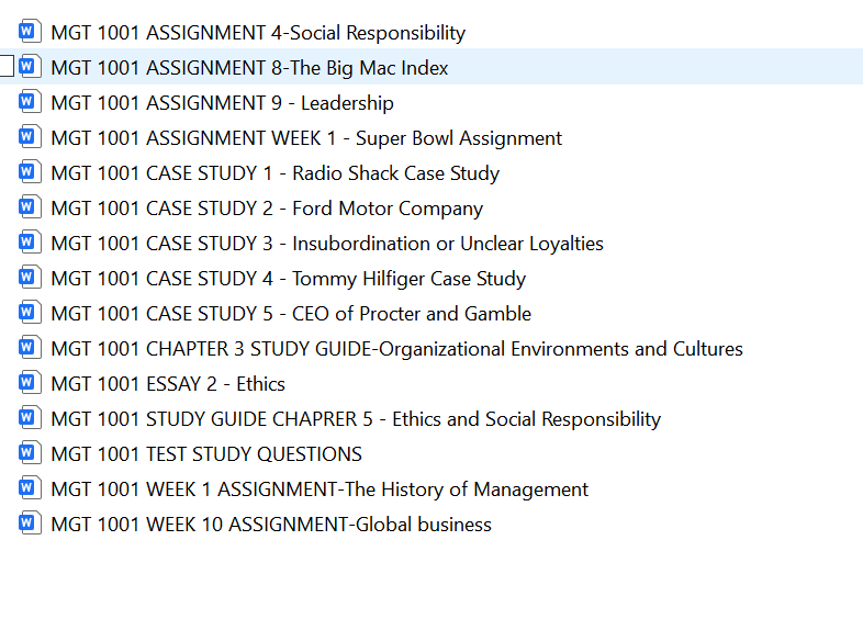 Download: MGT1001 - St.John's University .Zipped Full Course Files