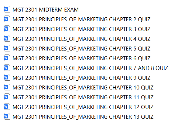 Download: MGT2301 PRINCIPALS OF MARKETING-St. John's University Zipped Full Course Files