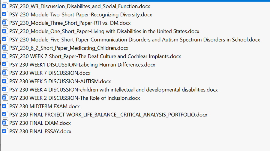 PSY 230: Snhu Full Course Bundle Download