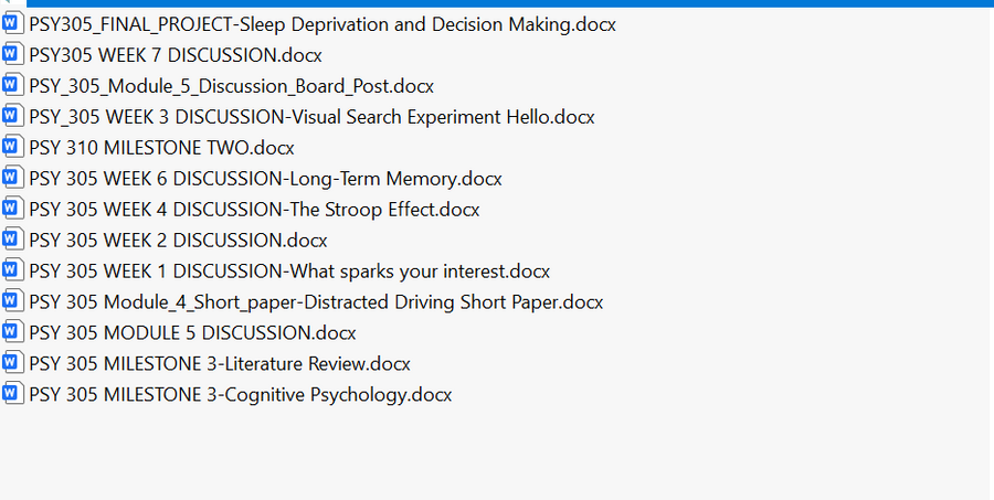 PSY 305:Cognitive Psychology Snhu Full Course Bundle Download