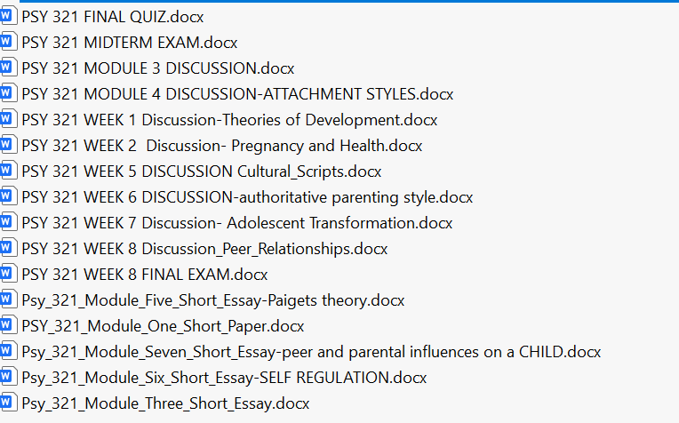 PSY 321:SNHU Full Course Bundle Download