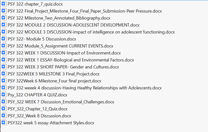 PSY 322: SNHU Full Course Bundle Download