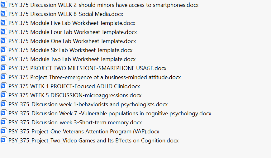 PSY 375 Cognition SNHU Full Course Bundle Download