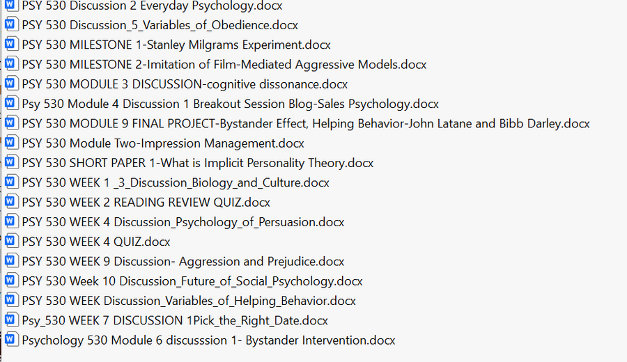 PSY530 - Social Psychology SNHU Full Course Bundle Download