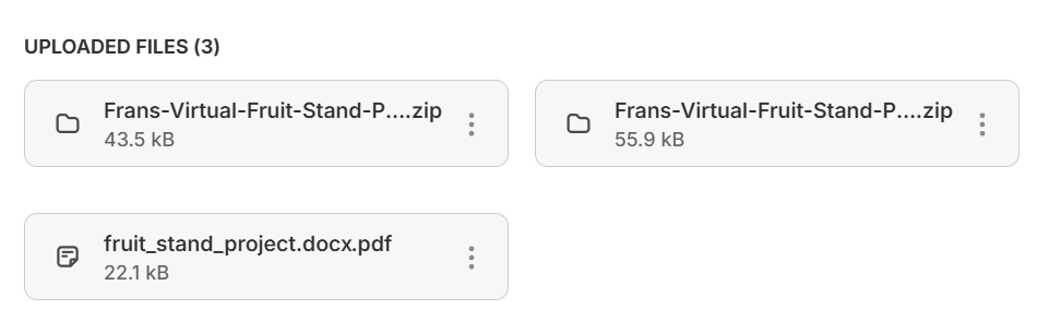 (New Course Guide) Fruit stand project part 1 and Part 2 Solution Download